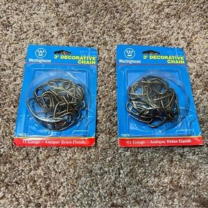 Westinghouse Decorative Chain Antique Brass Oval Swag 3' Lot Of 2 NIB